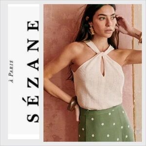 NWT SEZANE Women's Marissa Top Size M in Creme